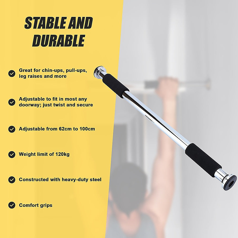 Gym Equipment & Accessories: Portable Doorway Chin Up Bar  Pull Up & Upper Body Training Home Gym