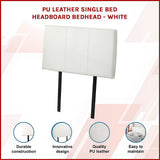 Headboards: PU Leather Single Bed Headboard Bedhead - White