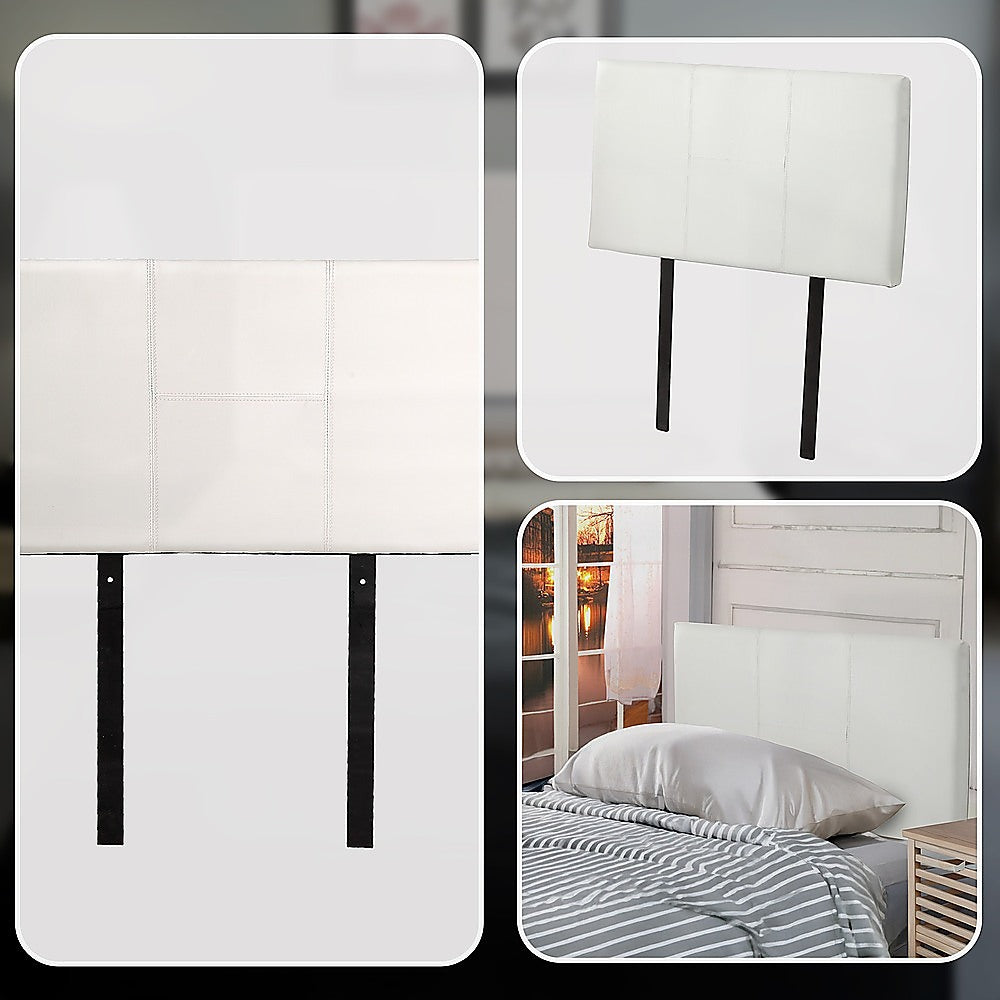 Headboards: PU Leather Single Bed Headboard Bedhead - White