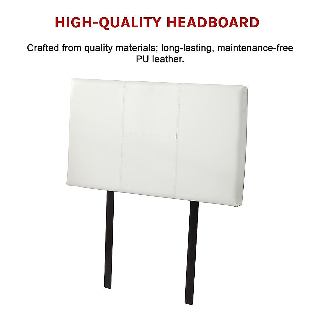 Headboards: PU Leather Single Bed Headboard Bedhead - White