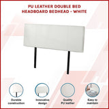 Headboards: PU Leather Double Bed Headboard Bedhead - White