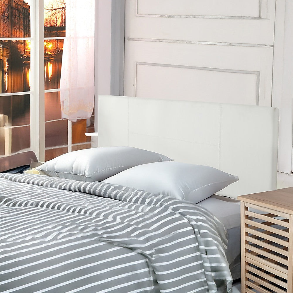 Headboards: PU Leather Double Bed Headboard Bedhead - White