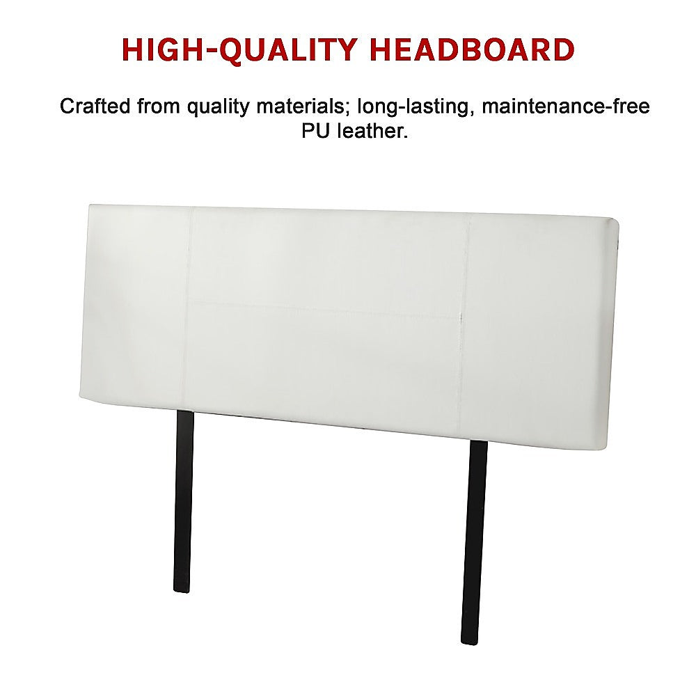 Headboards: PU Leather Double Bed Headboard Bedhead - White