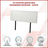 Headboards: PU Leather Queen Bed Headboard Bedhead - White