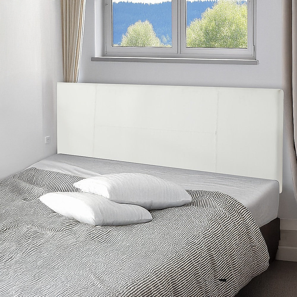 Headboards: PU Leather Queen Bed Headboard Bedhead - White