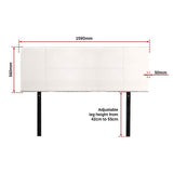 Headboards: PU Leather Queen Bed Headboard Bedhead - White