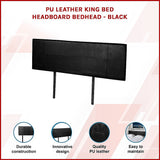Headboards: PU Leather King Bed Headboard Bedhead - Black