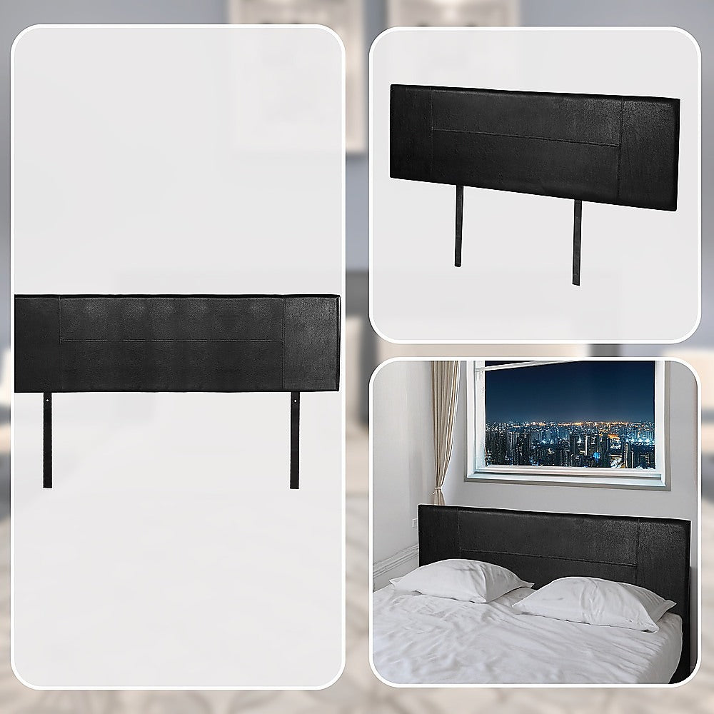 Headboards: PU Leather King Bed Headboard Bedhead - Black