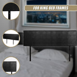 Headboards: PU Leather King Bed Headboard Bedhead - Black