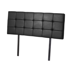 PU Leather Double Bed Deluxe Headboard Bedhead - Black