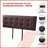 Headboards: PU Leather King Bed Deluxe Headboard Bedhead - Brown