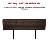 Headboards: PU Leather King Bed Deluxe Headboard Bedhead - Brown