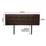 Headboards: PU Leather King Bed Deluxe Headboard Bedhead - Brown