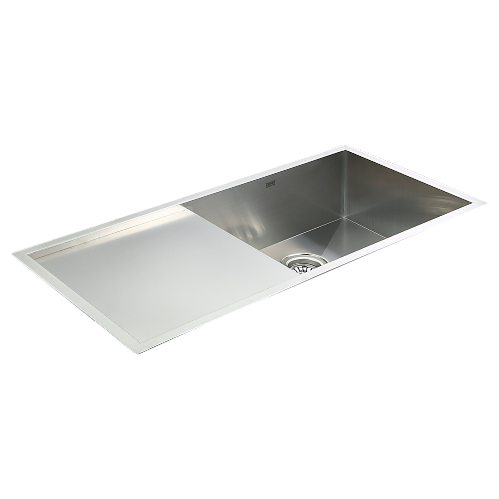 Kitchen Sinks: 960x450mm Handmade Stainless Steel Undermount / Topmount Kitchen Sink with Waste