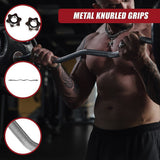 Gym Equipment & Accessories: Heavy Duty EZ Curl Barbell  Weightlifting Bar with Spinlock Collars for Gym Training