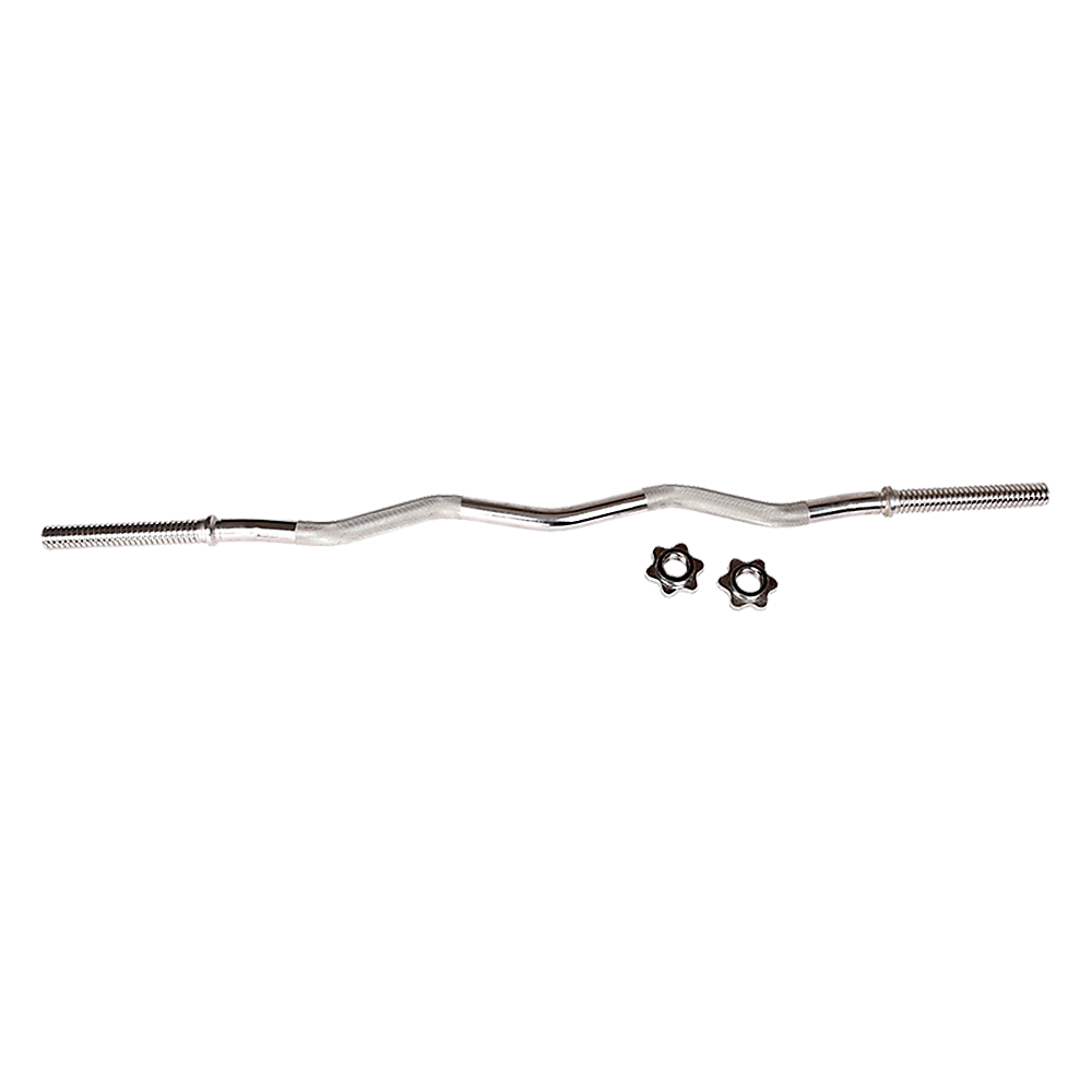 Gym Equipment & Accessories: Heavy Duty EZ Curl Barbell  Weightlifting Bar with Spinlock Collars for Gym Training