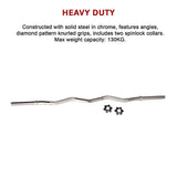 Gym Equipment & Accessories: Heavy Duty EZ Curl Barbell  Weightlifting Bar with Spinlock Collars for Gym Training
