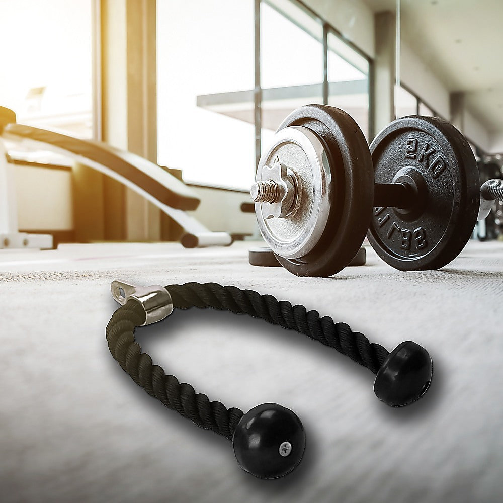 Gym Equipment & Accessories: Tricep Pulldown Rope  Heavy Duty Cable Machine Attachment for Gym & Home Workout