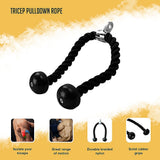 Gym Equipment & Accessories: Tricep Pulldown Rope  Heavy Duty Cable Machine Attachment for Gym & Home Workout