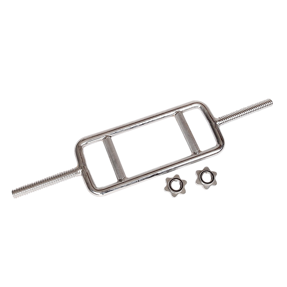 Gym Equipment & Accessories: Chrome Tricep Bar Barbell Heavy Duty with Spinlock Collars