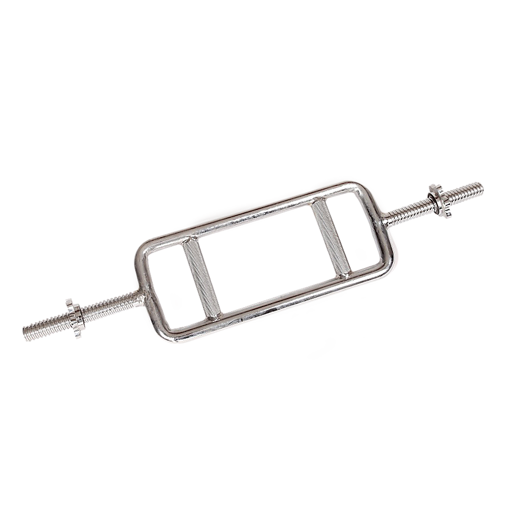 Gym Equipment & Accessories: Chrome Tricep Bar Barbell Heavy Duty with Spinlock Collars