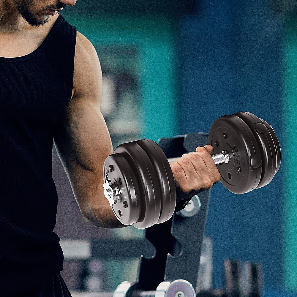Weightlifting Machines & Racks: 30KG Adjustable Dumbbell Set  Home Gym Weights for Strength & Fitness Training