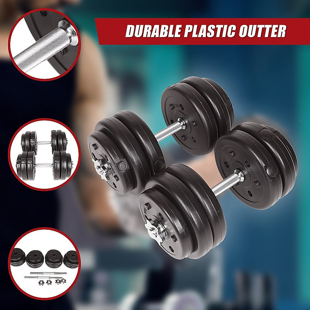 Weightlifting Machines & Racks: 30KG Adjustable Dumbbell Set  Home Gym Weights for Strength & Fitness Training