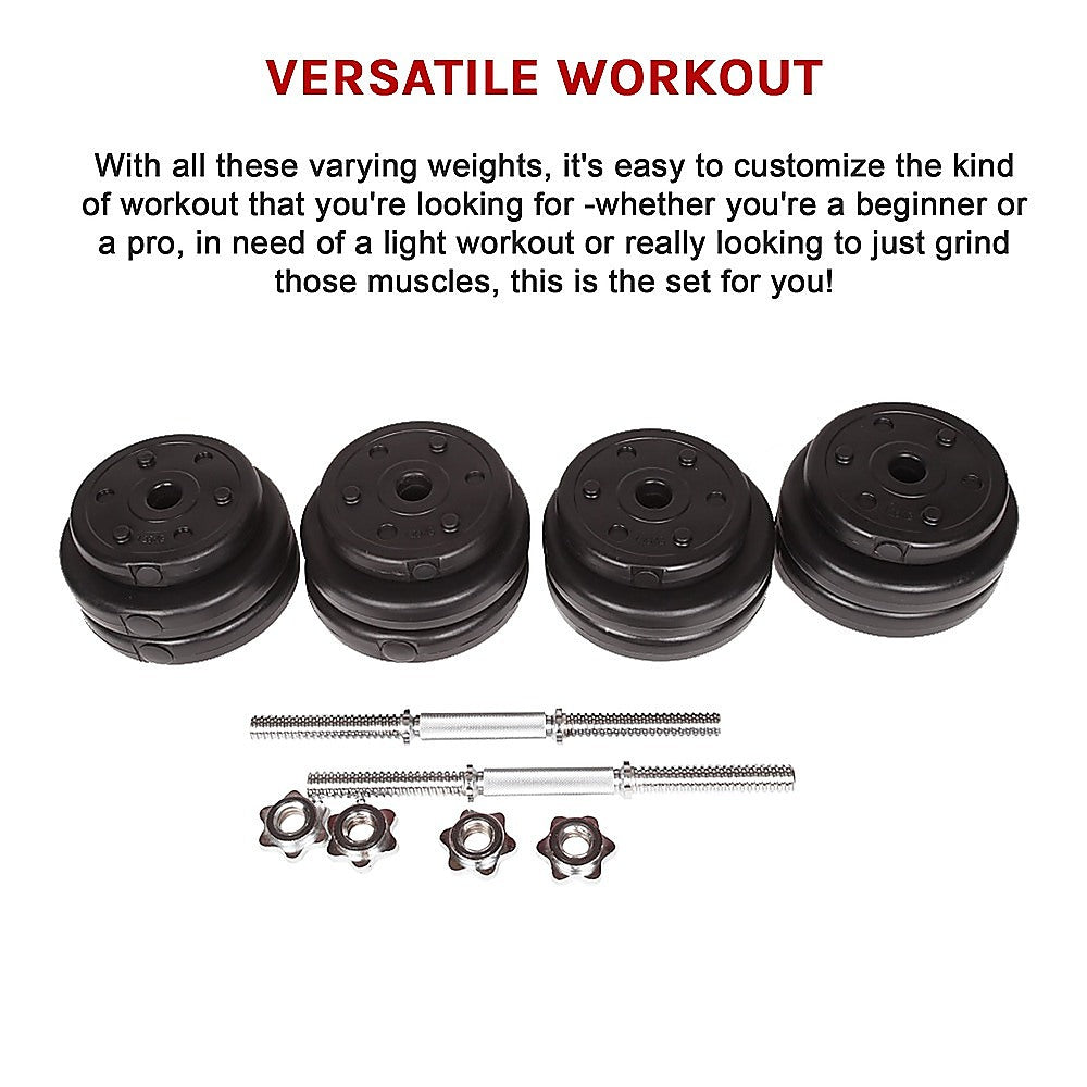 Weightlifting Machines & Racks: 30KG Adjustable Dumbbell Set  Home Gym Weights for Strength & Fitness Training