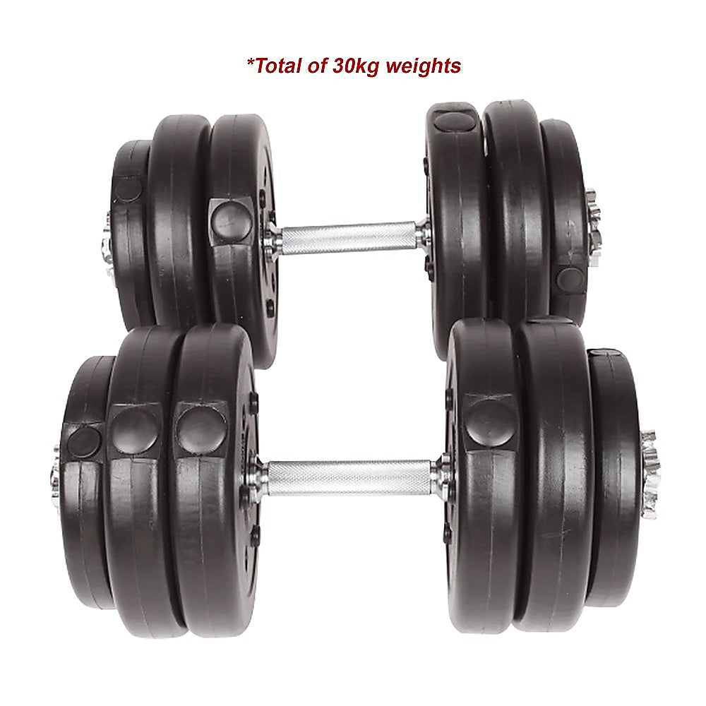 Weightlifting Machines & Racks: 30KG Adjustable Dumbbell Set  Home Gym Weights for Strength & Fitness Training