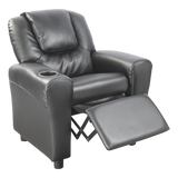 PU Leather Kids Recliner with Drink Holder