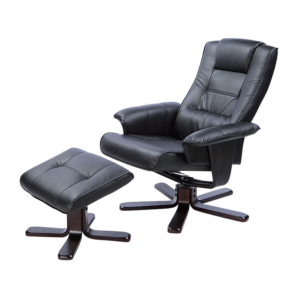 Arm Chairs & Recliners: PU Leather Massage Chair Recliner Ottoman Lounge Remote