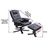 Arm Chairs & Recliners: PU Leather Massage Chair Recliner Ottoman Lounge Remote