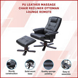 Arm Chairs & Recliners: PU Leather Massage Chair Recliner Ottoman Lounge Remote