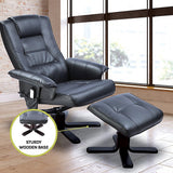 Arm Chairs & Recliners: PU Leather Massage Chair Recliner Ottoman Lounge Remote