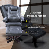 PU Leather Massage Chair Recliner Ottoman Lounge Remote