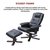 Arm Chairs & Recliners: PU Leather Massage Chair Recliner Ottoman Lounge Remote