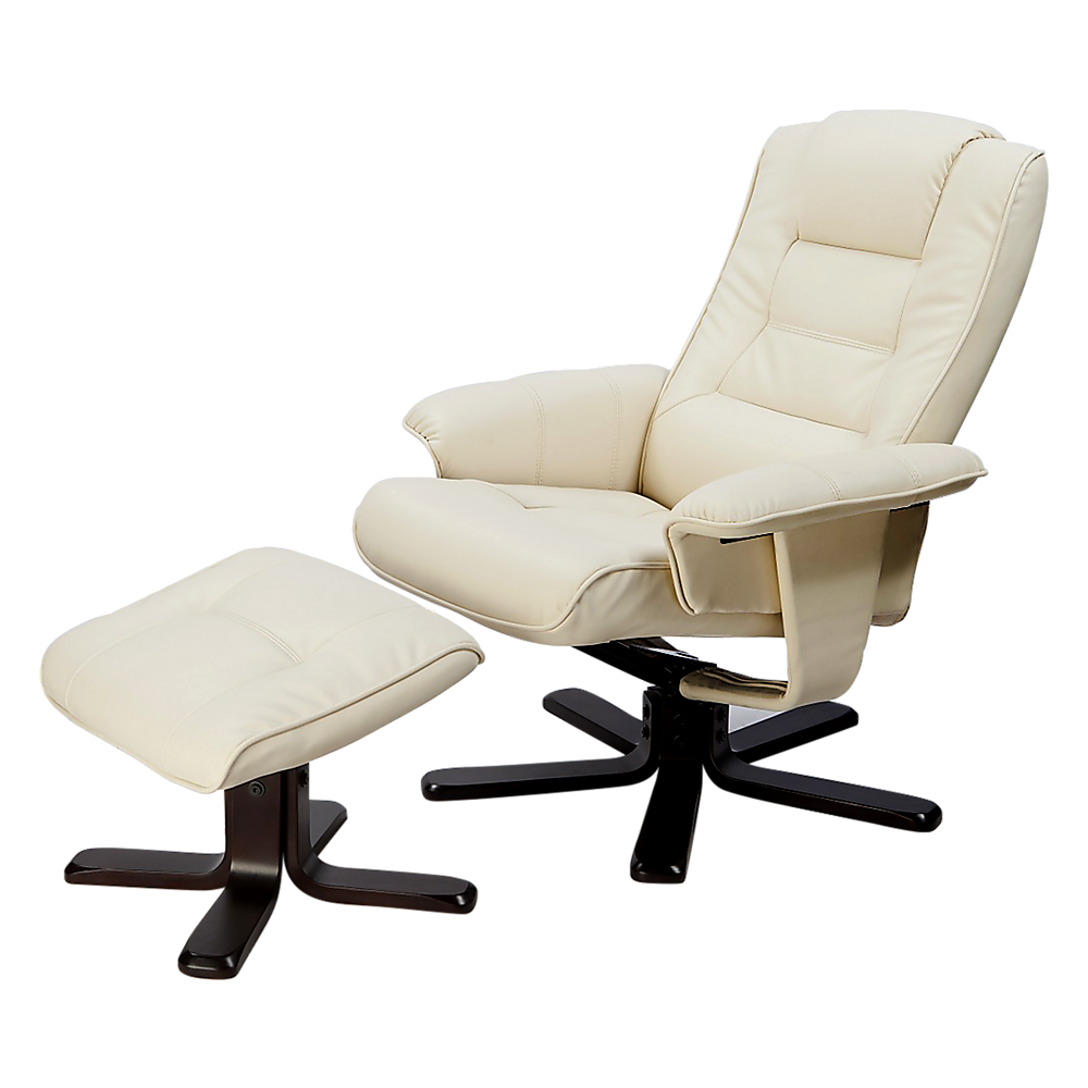 Arm Chairs & Recliners: PU Leather Massage Chair Recliner Ottoman Lounge Remote