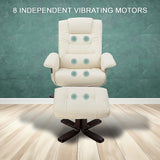 Arm Chairs & Recliners: PU Leather Massage Chair Recliner Ottoman Lounge Remote