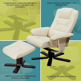 Arm Chairs & Recliners: PU Leather Massage Chair Recliner Ottoman Lounge Remote