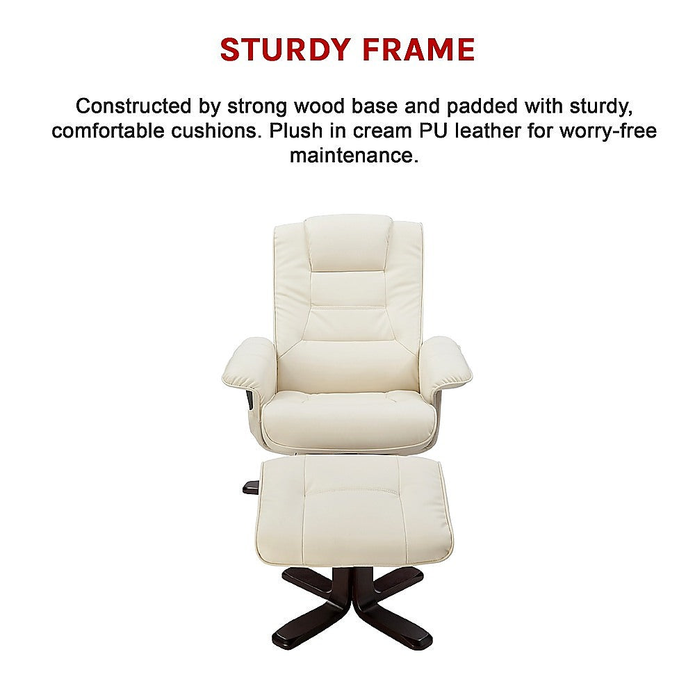 Arm Chairs & Recliners: PU Leather Massage Chair Recliner Ottoman Lounge Remote