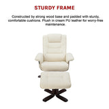 Arm Chairs & Recliners: PU Leather Massage Chair Recliner Ottoman Lounge Remote