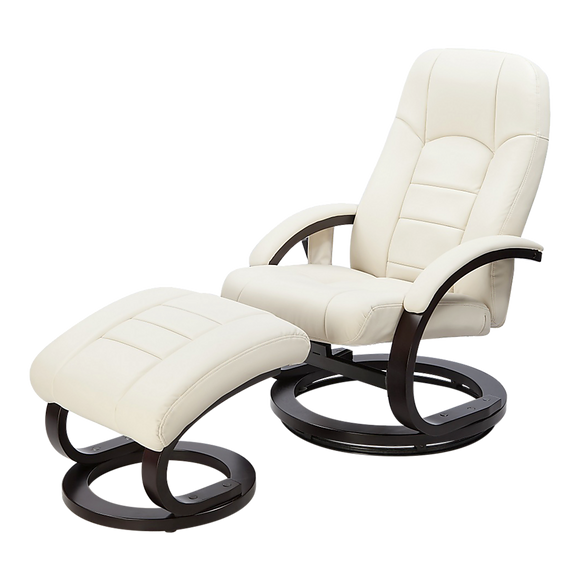 PU Leather Deluxe Massage Chair Recliner Ottoman Lounge Remote