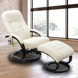 PU Leather Deluxe Massage Chair Recliner Ottoman Lounge Remote