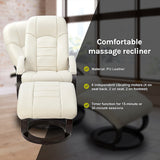 PU Leather Deluxe Massage Chair Recliner Ottoman Lounge Remote