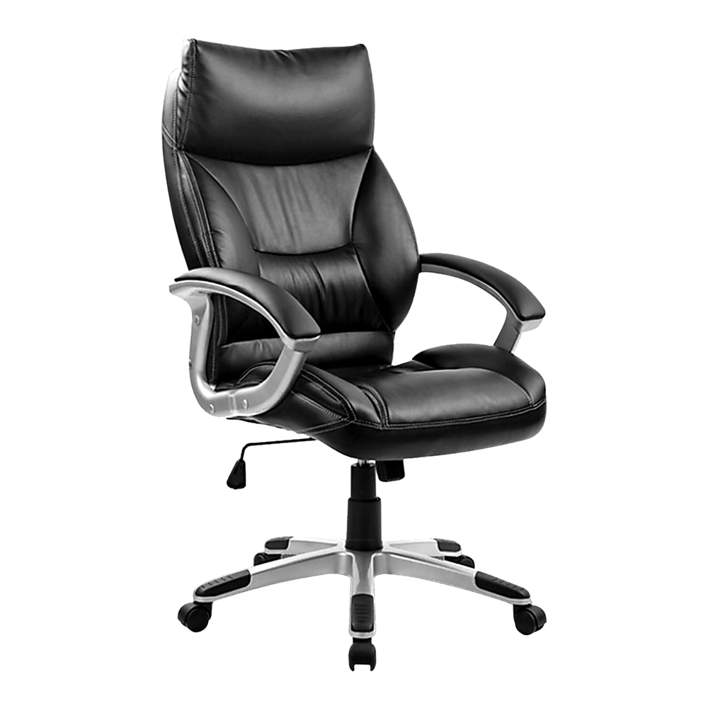 Office & Desk Chairs: PU Leather Executive Office Chair  Ergonomic Swivel Computer Desk Chair in Black