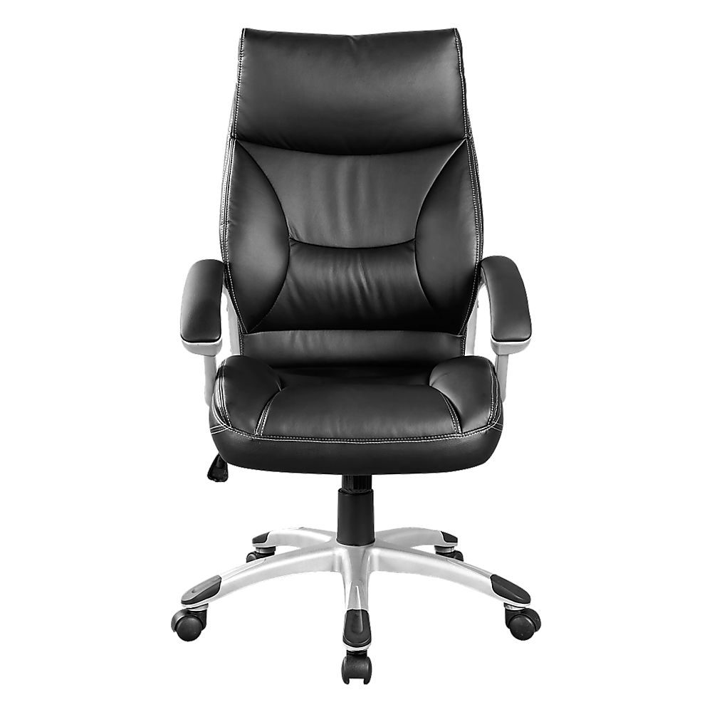 Office & Desk Chairs: PU Leather Executive Office Chair  Ergonomic Swivel Computer Desk Chair in Black