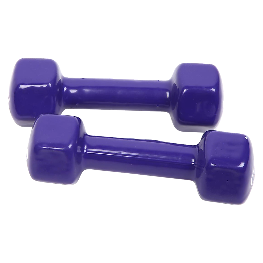 Weightlifting Machines & Racks: 2kg Dumbbells Pair PVC Hand Weights Rubber Coated
