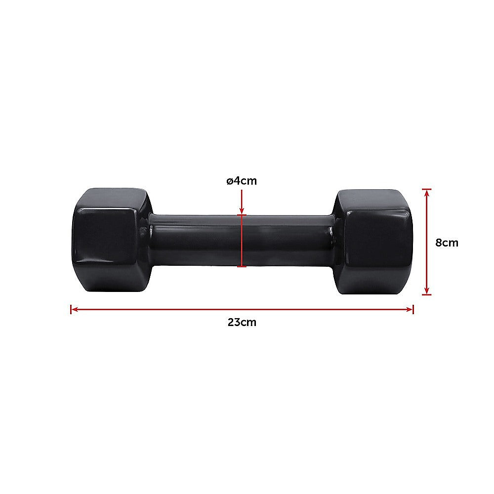 Weightlifting Machines & Racks: 5kg Dumbbells Pair PVC Hand Weights Rubber Coated