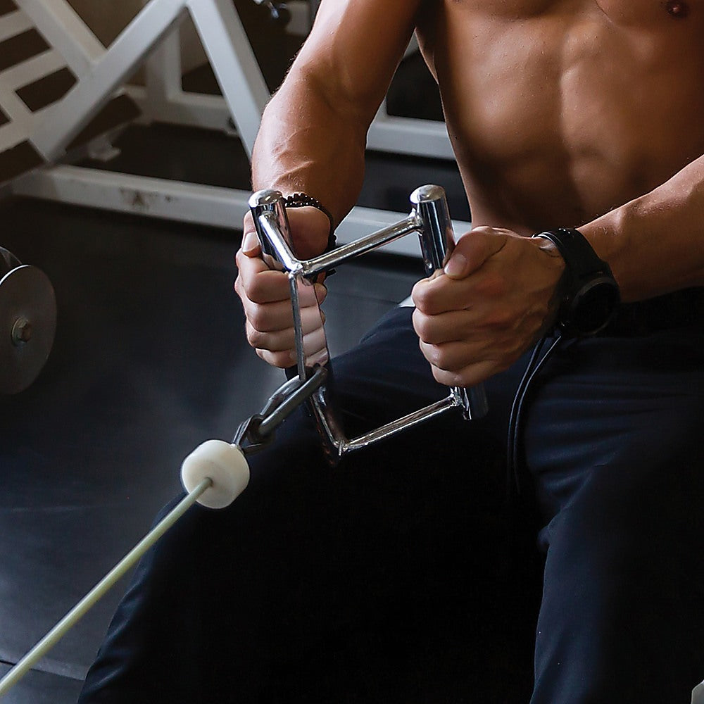 Gym Equipment & Accessories: Close Grip Seated Row Handle  Triangle Cable Attachment Bar for Gym Machines