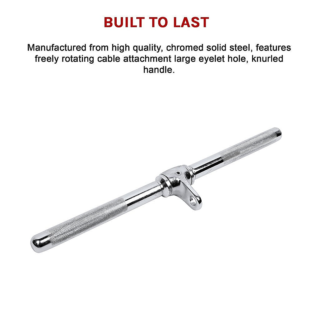 Gym Equipment & Accessories: Revolving Straight Bar  Gym Cable Attachment for Tricep, Bicep & Pulley Workouts